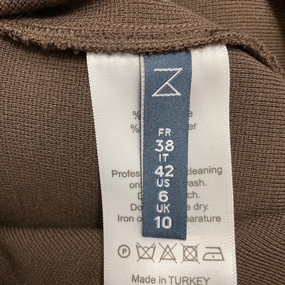 ZEYNEP ARCAY SMOKY DARK BROWN BALLERINA KNIT BODYCON MINI DRESS - Picture 5 of 5